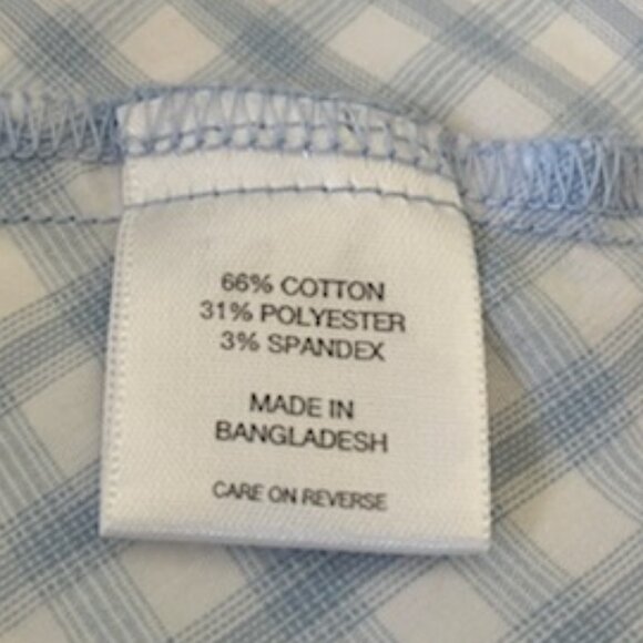 New York & Company Gingham Country Western Cowgirl Cowboy Shirt Ruffle - Picture 6 of 7